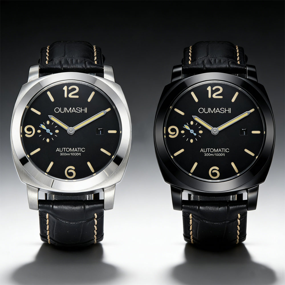 Leather Watch Strap - Jam Tangan Pria 44Mm Gerakan Seagull