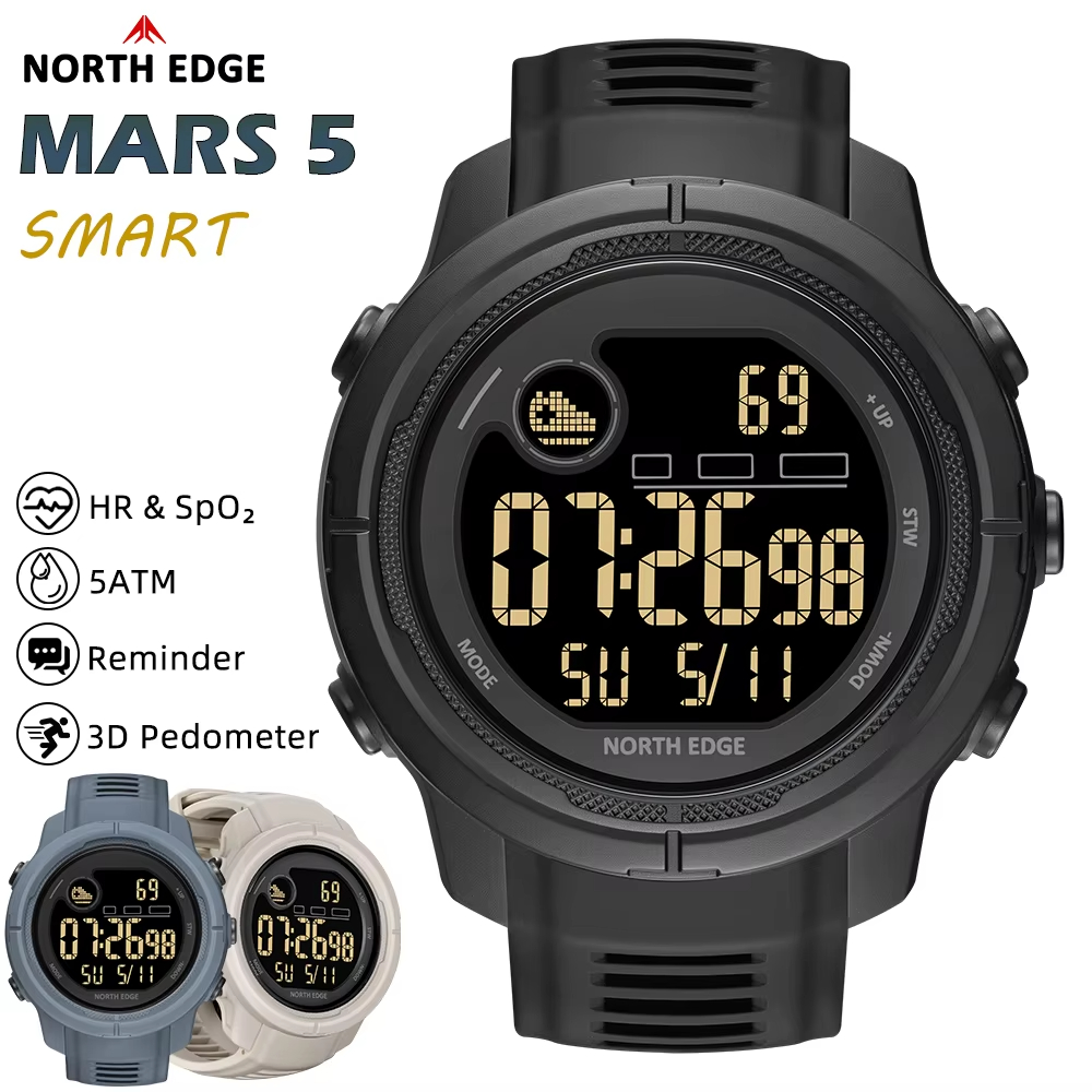 Smartwatch Digital Watches For Men - NORTH EDGE NEW MARS 5 Jam