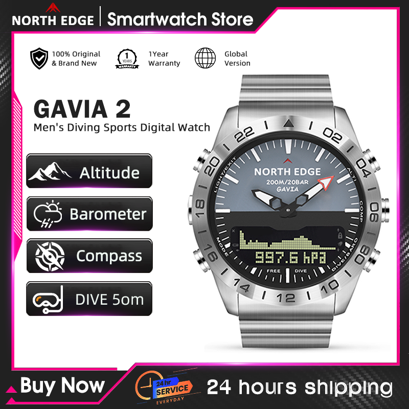Smartwatch Digital Watches For Men - NORTH EDGE Jam Tangan Menyelam Pria