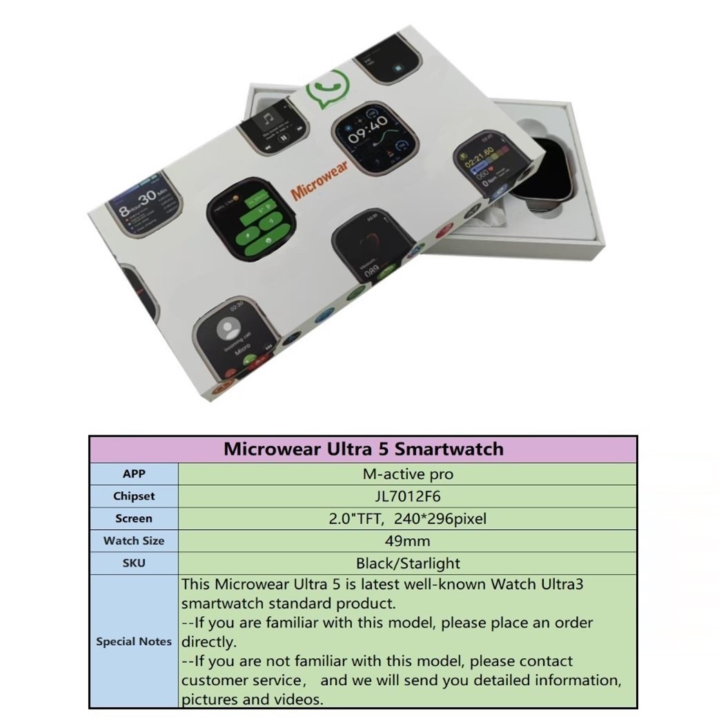 Smartwatch Watch Whatsapp - Jam Tangan Pintar Microwear Watch Ultra3