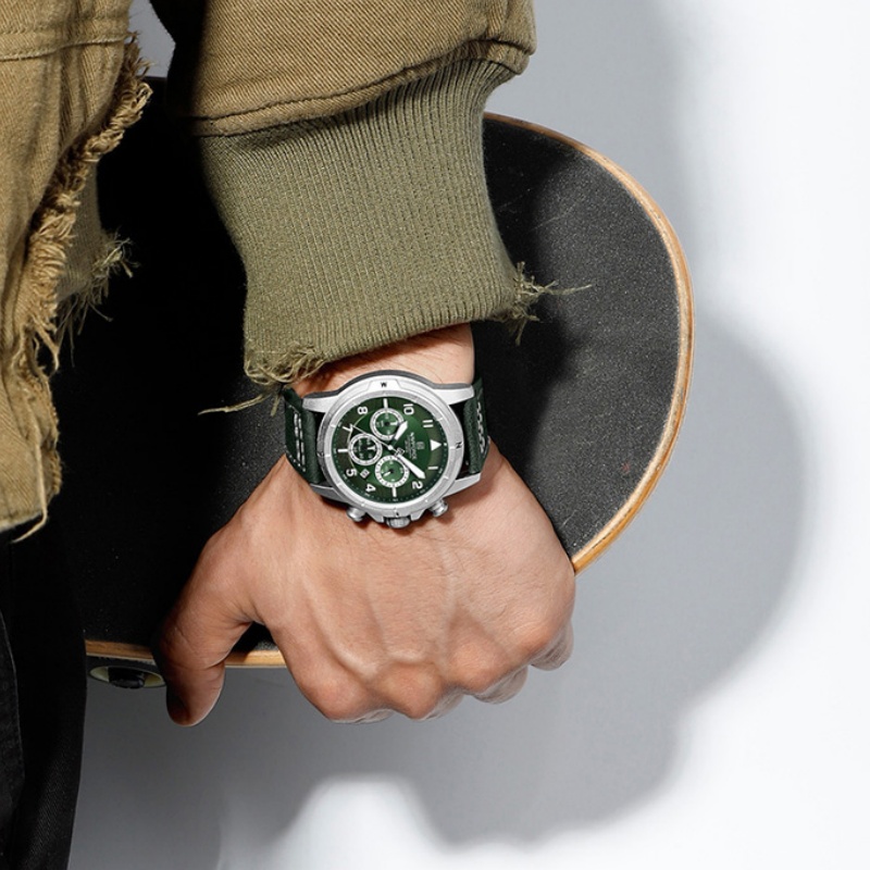 Leather Watch Strap - NAVIFORCE Jam Tangan Chronograph Kuarsa Pria