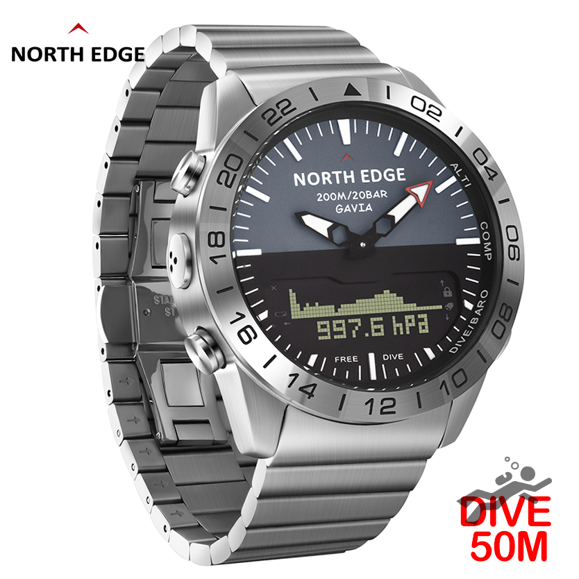 NORTH EDGE Jam Tangan Menyelam - Smartwatch Digital Watches For Men ulasan dan harga