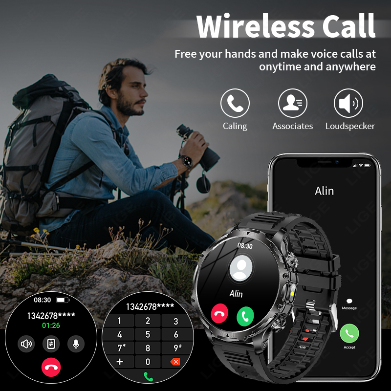 LIGE Jam Tangan Pintar Militer - Timex Watches Smartwatch ulasan dan harga