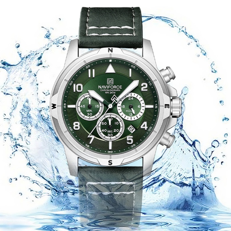 NAVIFORCE Jam Tangan Chronogra - Leather Watch Strap ulasan dan harga