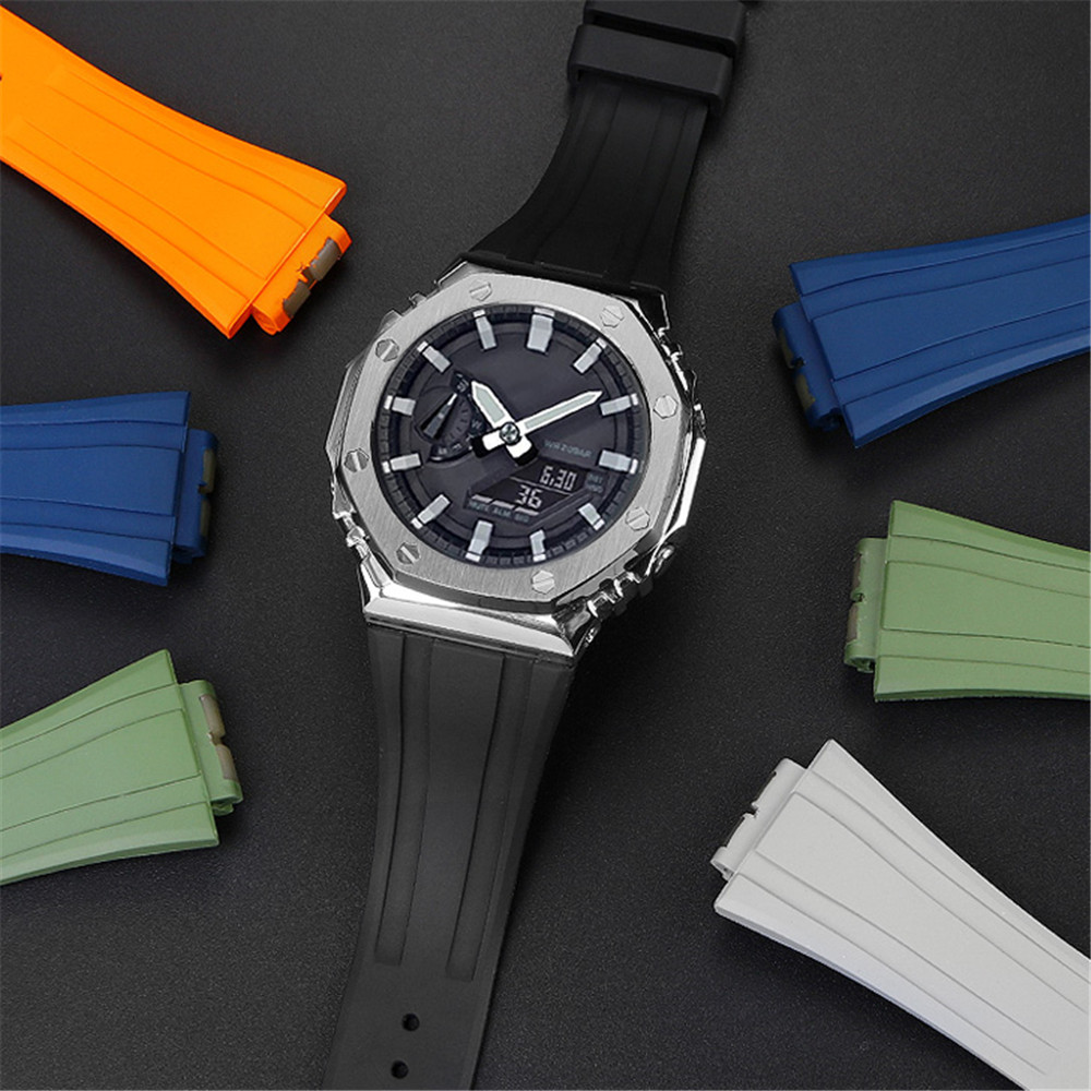 Tali jam tangan karet Fluoro P - Casio Watch G-Shock Ga-2100 ulasan dan harga